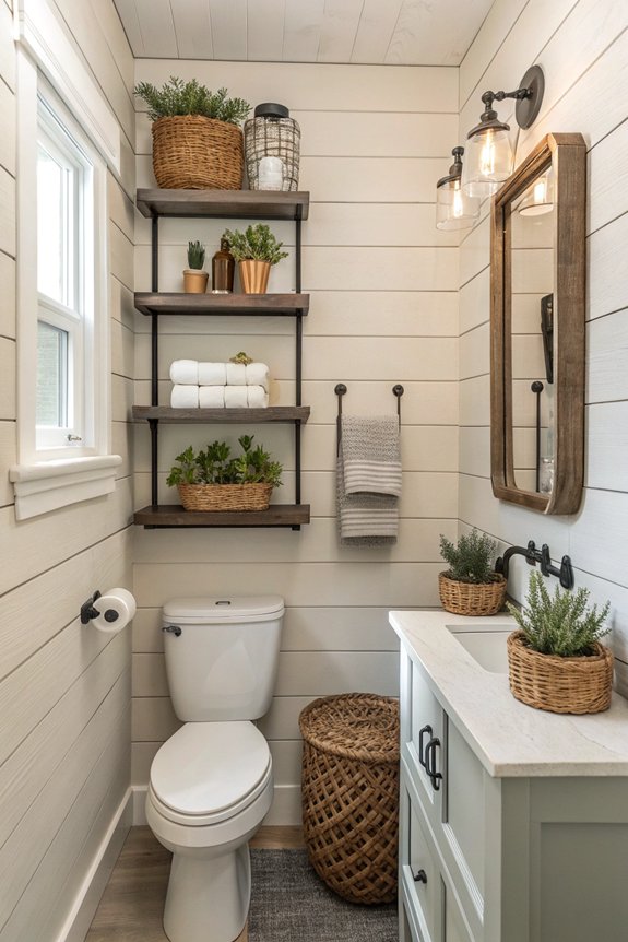maximize vertical bathroom storage