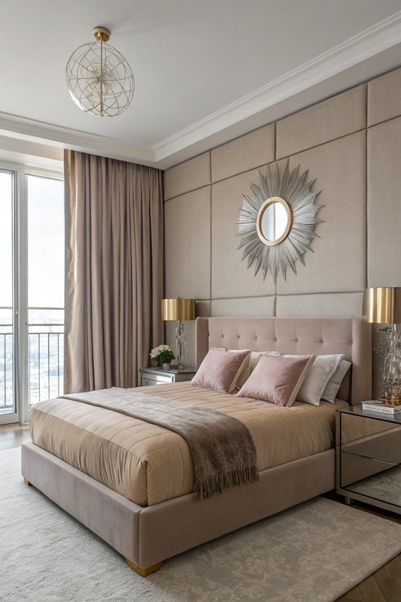 metallic accents enhance taupe