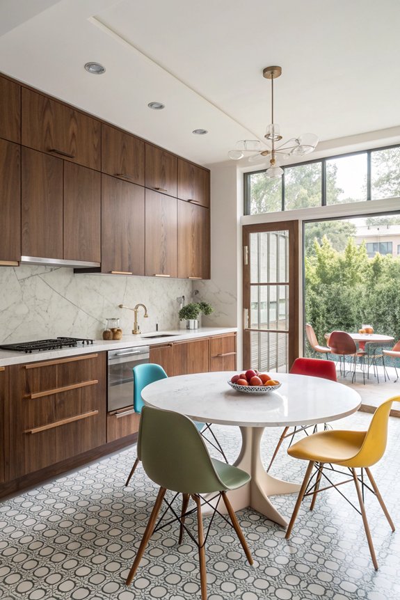 mid century modern kitchen materials