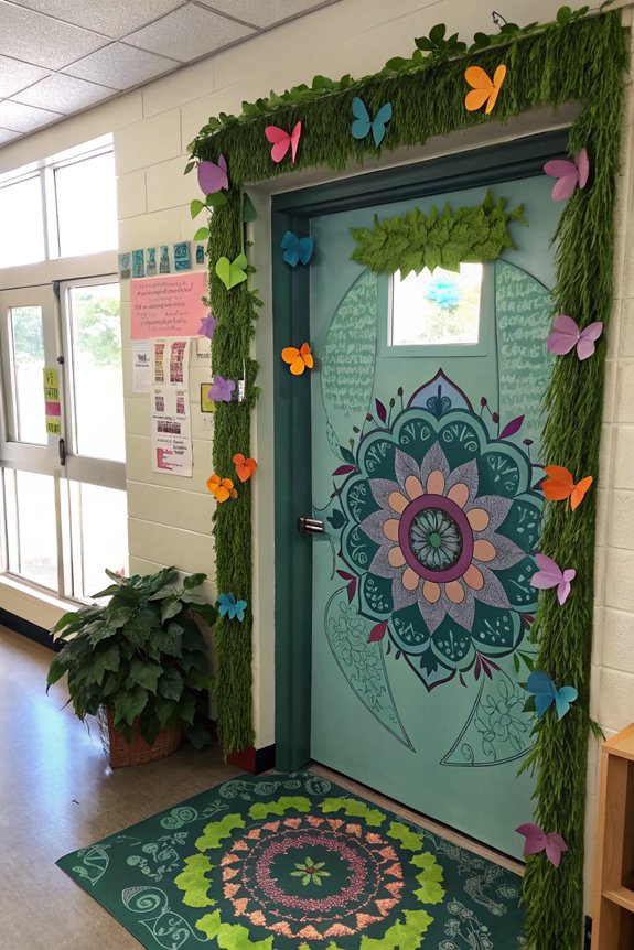 mindfulness themed classroom door decor
