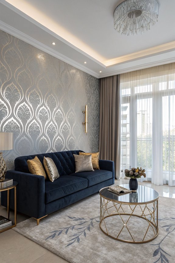 modern metallic living room accents