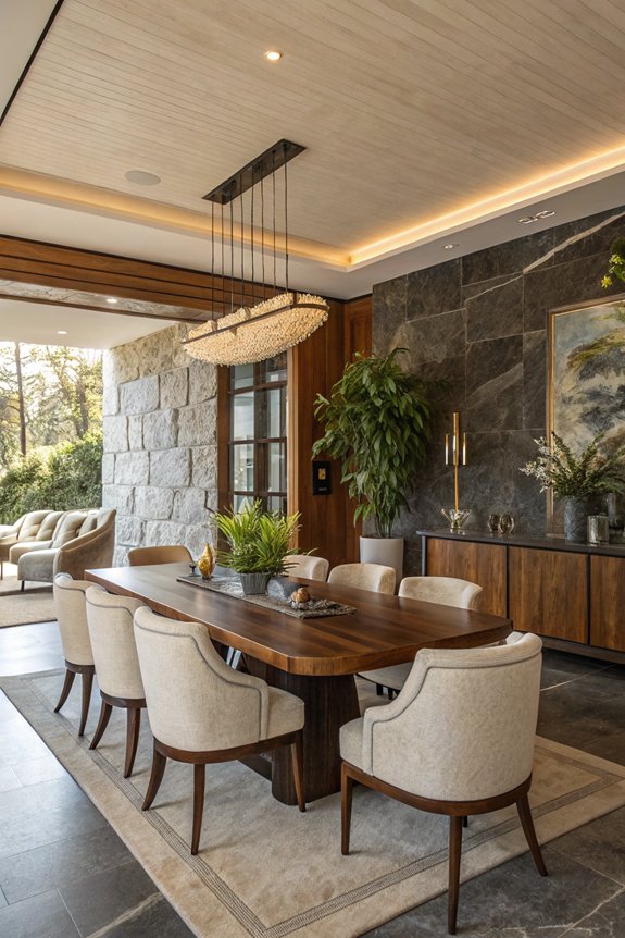 natural wood and stone