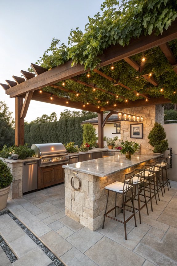 pergola design for outdoor kitchens