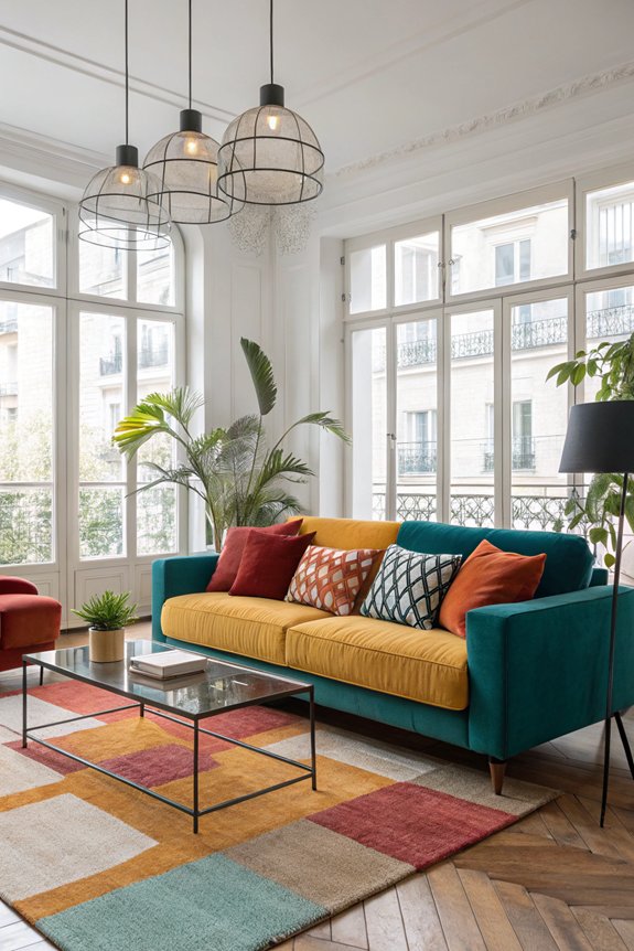 playful color blocking sofas