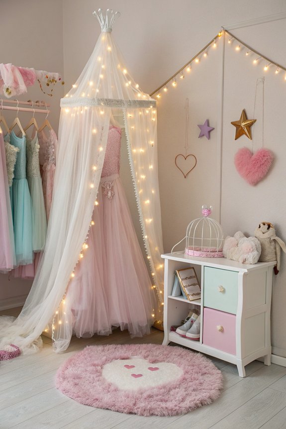 princess dress up corner setup