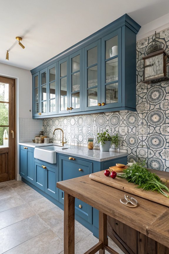 retro blue cabinet charm