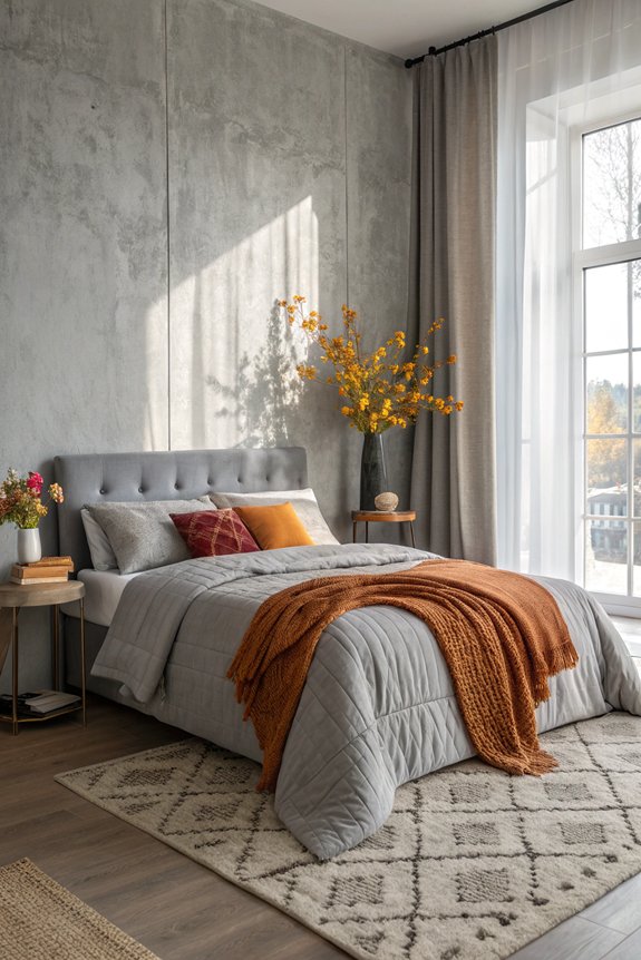 seasonal updates for grey bedroom