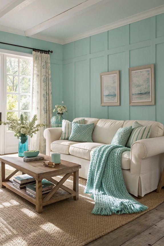 serene aqua living room