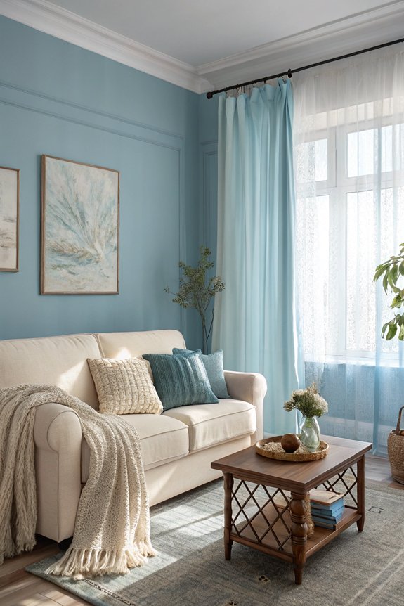 serene muted blue atmosphere