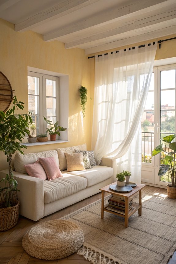 sheer curtains enhance brightness