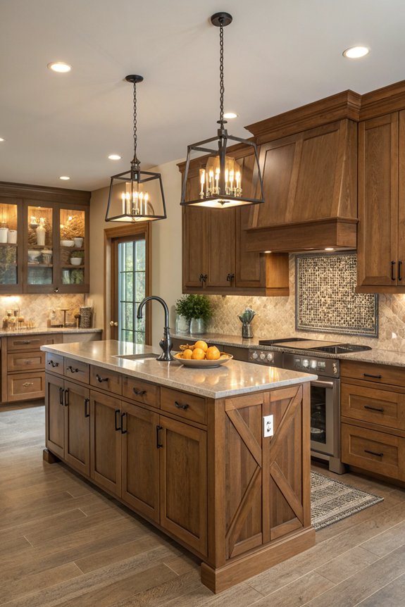 showcase oak cabinets creatively