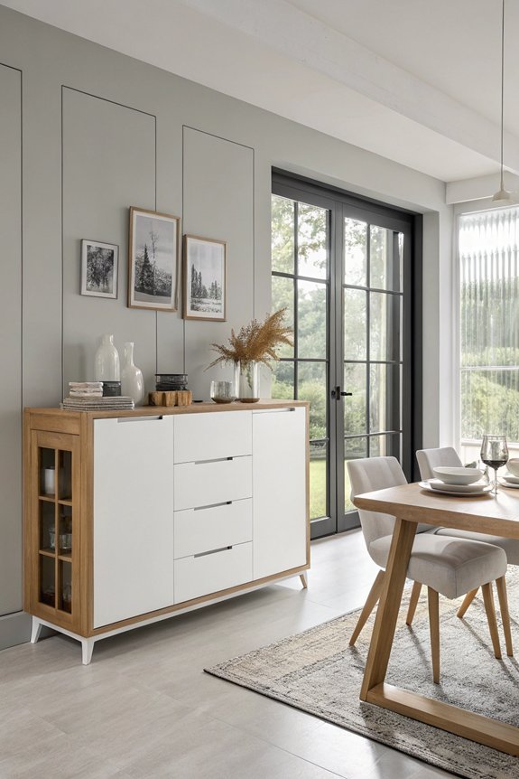 sleek minimalist dining storage