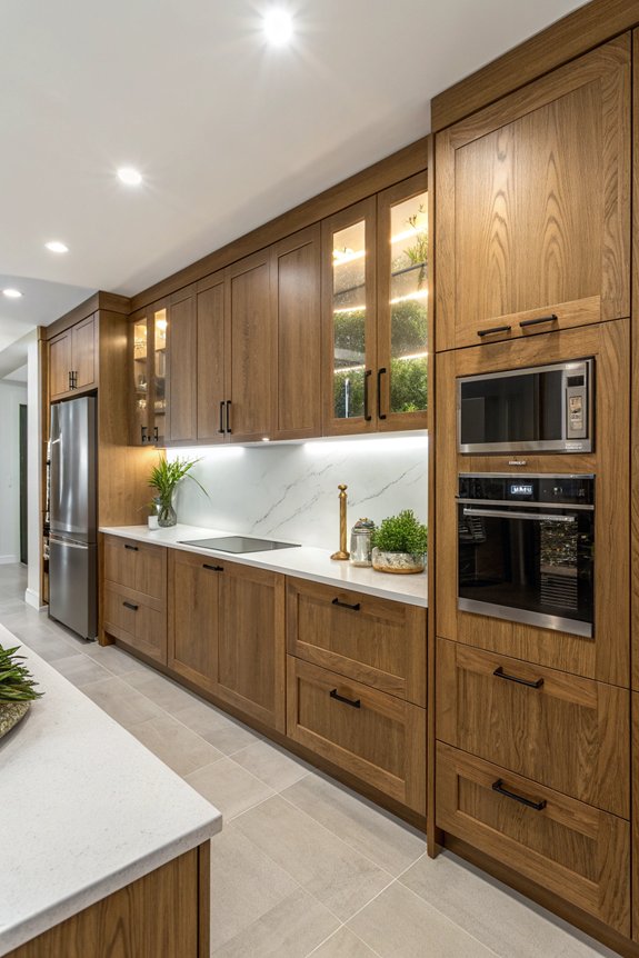 sleek modern oak cabinets
