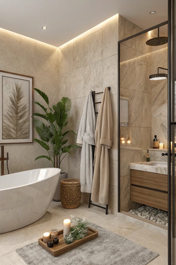 spa like taupe bathroom retreat
