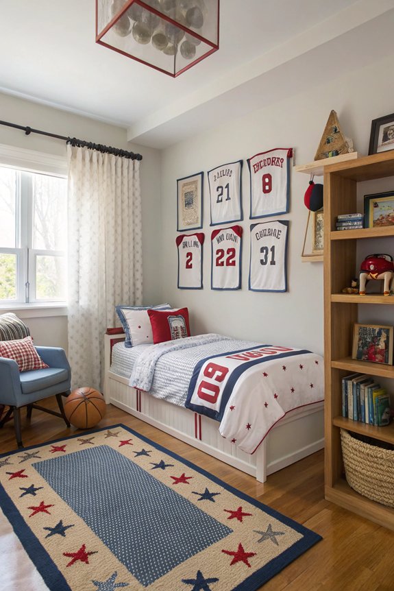 sports themed toddler bedroom design