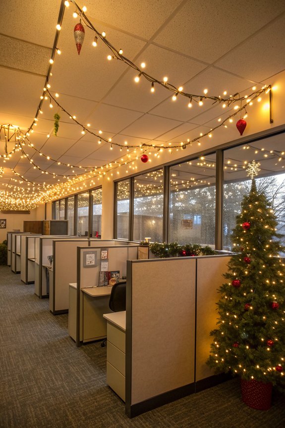 string lights office decoration