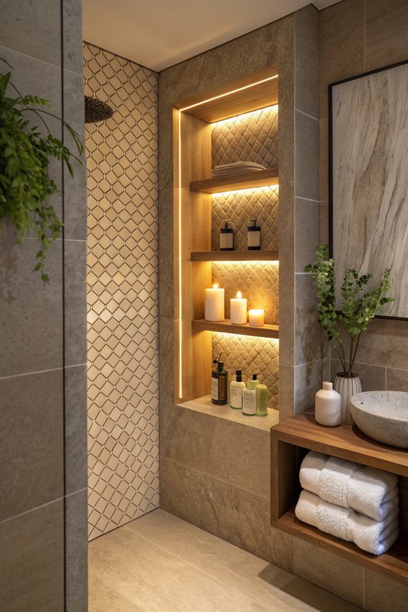 stylish and functional shower niche