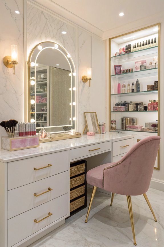 stylish beauty product organization