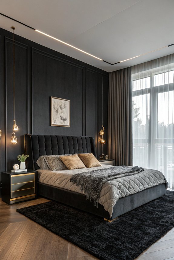 stylish black bedroom maintenance