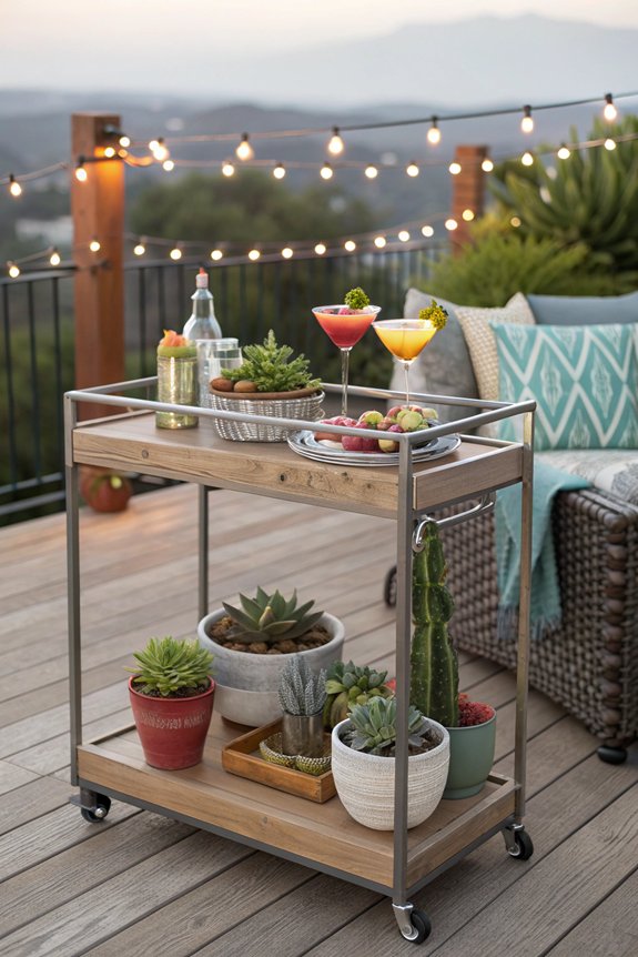 stylish deck bar cart