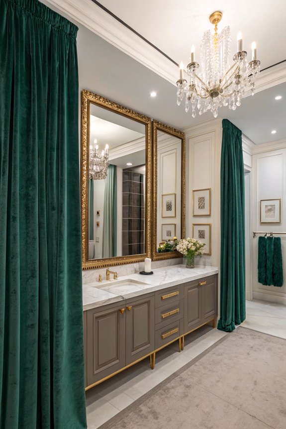 stylish mirrors enhance ambiance