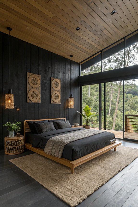 sustainable black bedroom materials