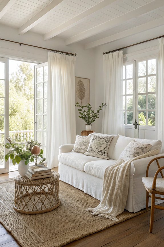 textured white living room