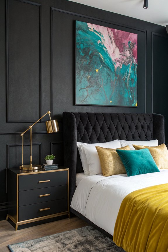 vibrant accents against black