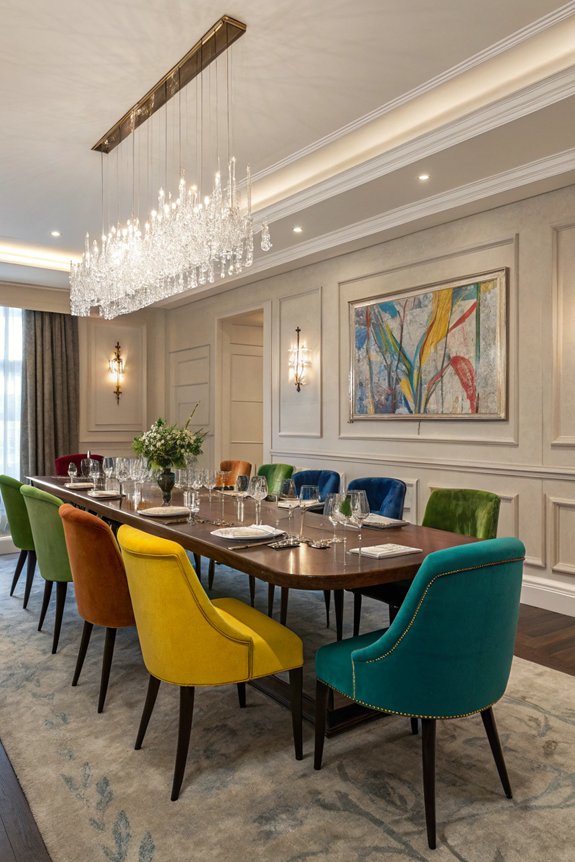 vibrant colorful dining chairs