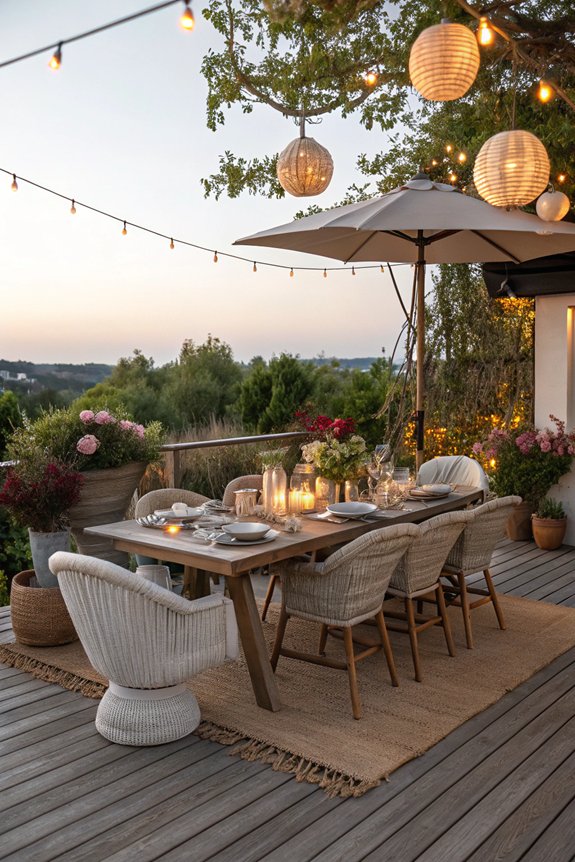 vibrant outdoor dining space