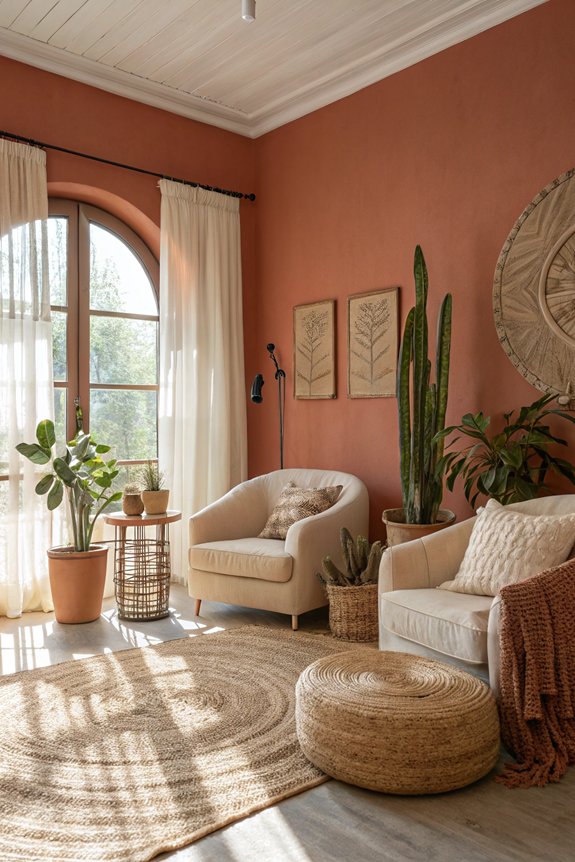 warm terracotta enhances spaces