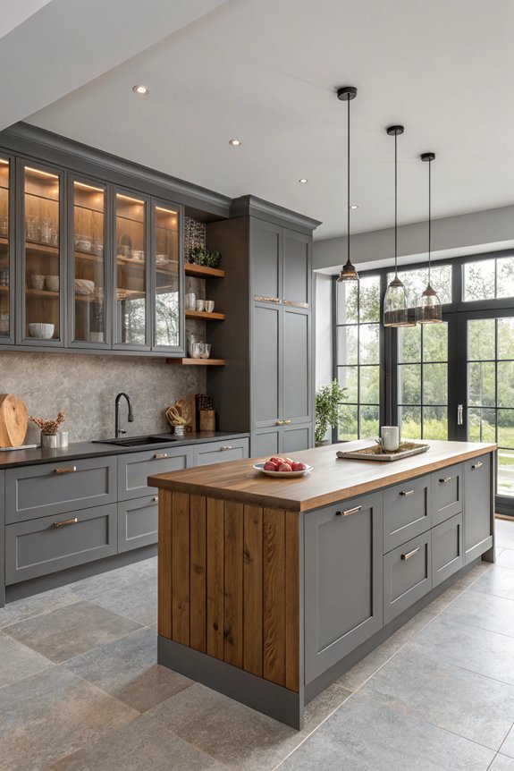 warm wood accents enhance kitchens